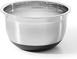 Starfrit Stainless Steel Mixing Bowl with Silicone Non-Skid Base, Wide Rim for Easy Grip & Transport, Durable Stainless Steel, 2.8L (3 Qt) Capacity