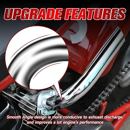 Miniatura 5 de FVRITO Cabezal de tubo de escape para CT200u Coleman BT200X CT200U-EX KT196 Mini Bike Go Kart Predator 212cc 224cc 196cc Honda 6.5HP GX160 GX200