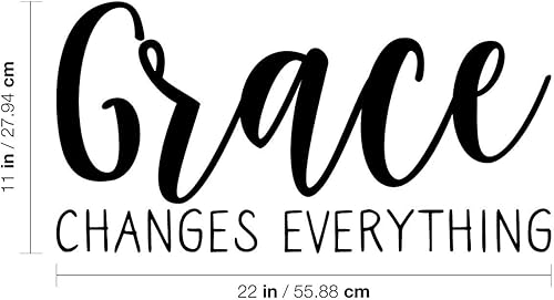 Miniatura 3 de Calcomanía de vinilo para pared, Grace Changes Everything, 11 x 22 pulgadas, moderna, minimalista, bonita, con cita cursiva para el hogar,