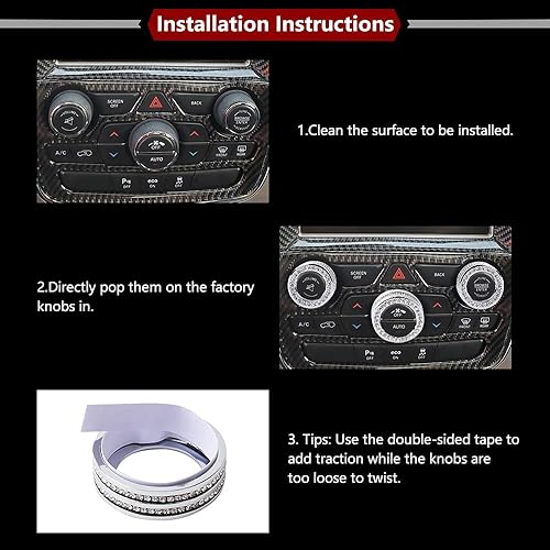 Miniatura 5 de LECART Accesorios para Jeep Cherokee 2014 - 2021 accesorios brillantes Grand Cherokee cubiertas de perilla de aire acondicionado decoraciones