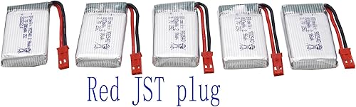 Miniatura 6 de Blomiky Paquete de 5 baterías recargables de 3.7 V 800 mAh 25C Li-po JST y cargador de asiento 4 en 1 apto para MJX X300C X400W X600 X800 RC
