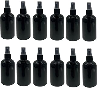 Natural Farms 4 oz Black Boston BPA FREE Bottles - 12 Pack Empty Refillable Containers - Essential Oils Cleaning Products - Aromatherapy | Black Fine Mist Sprayers - Made in the USA