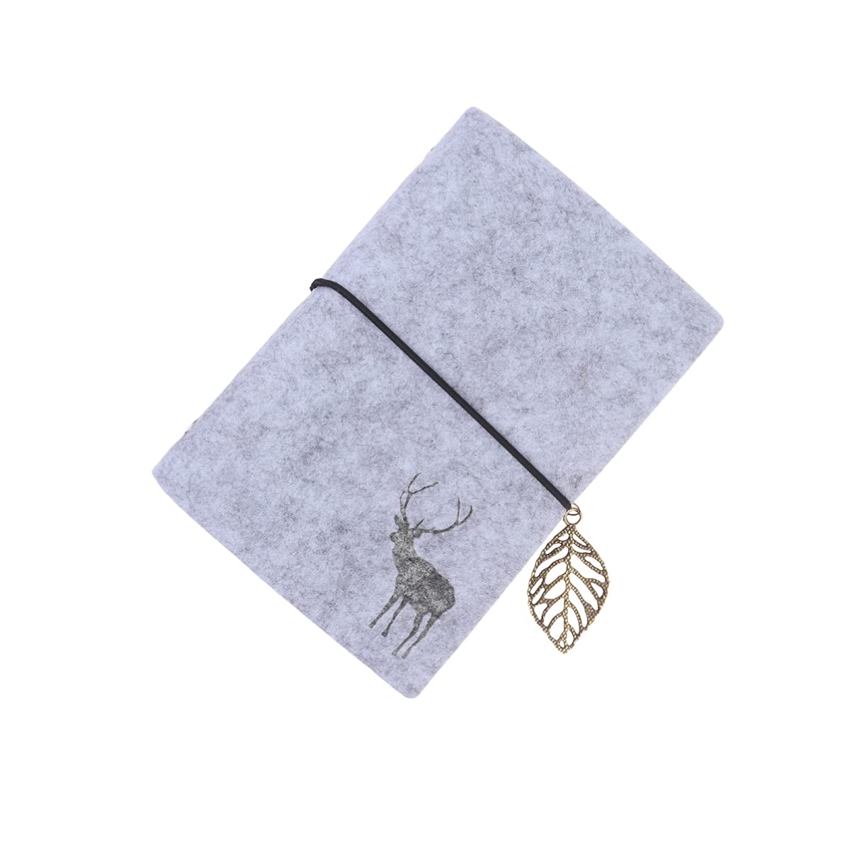Tofficu Felt Cover Notebook Simple Notepad Memo for Writing Size Pads in Light Grey