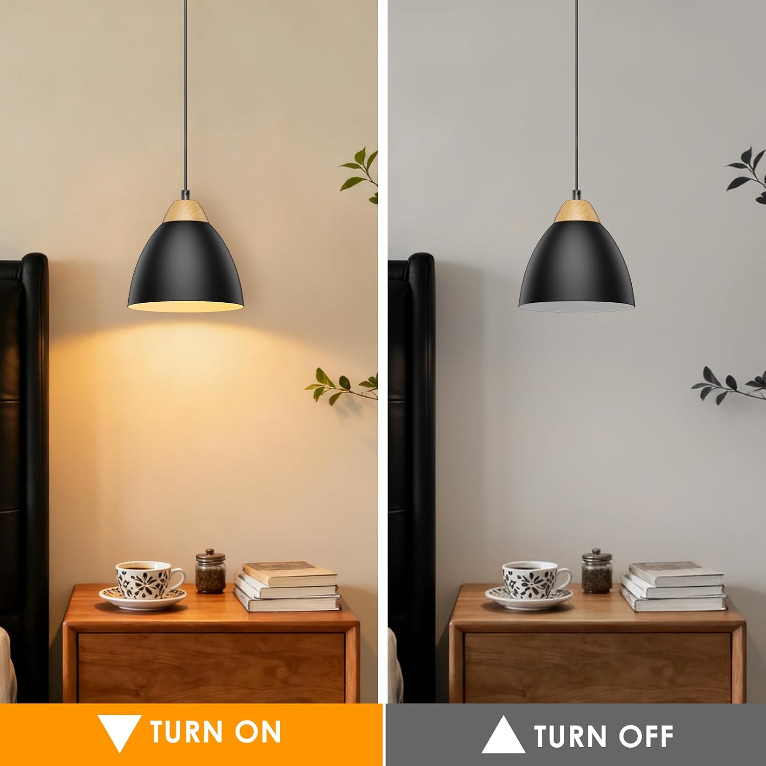 3 Pack Pendant Lights for Kitchen Island, 5.9" Cone Metal Shade Adjustable Height Black Small Hanging Lamps for Dining Room Light Fixtures Over Table Modern Ceiling Fixture