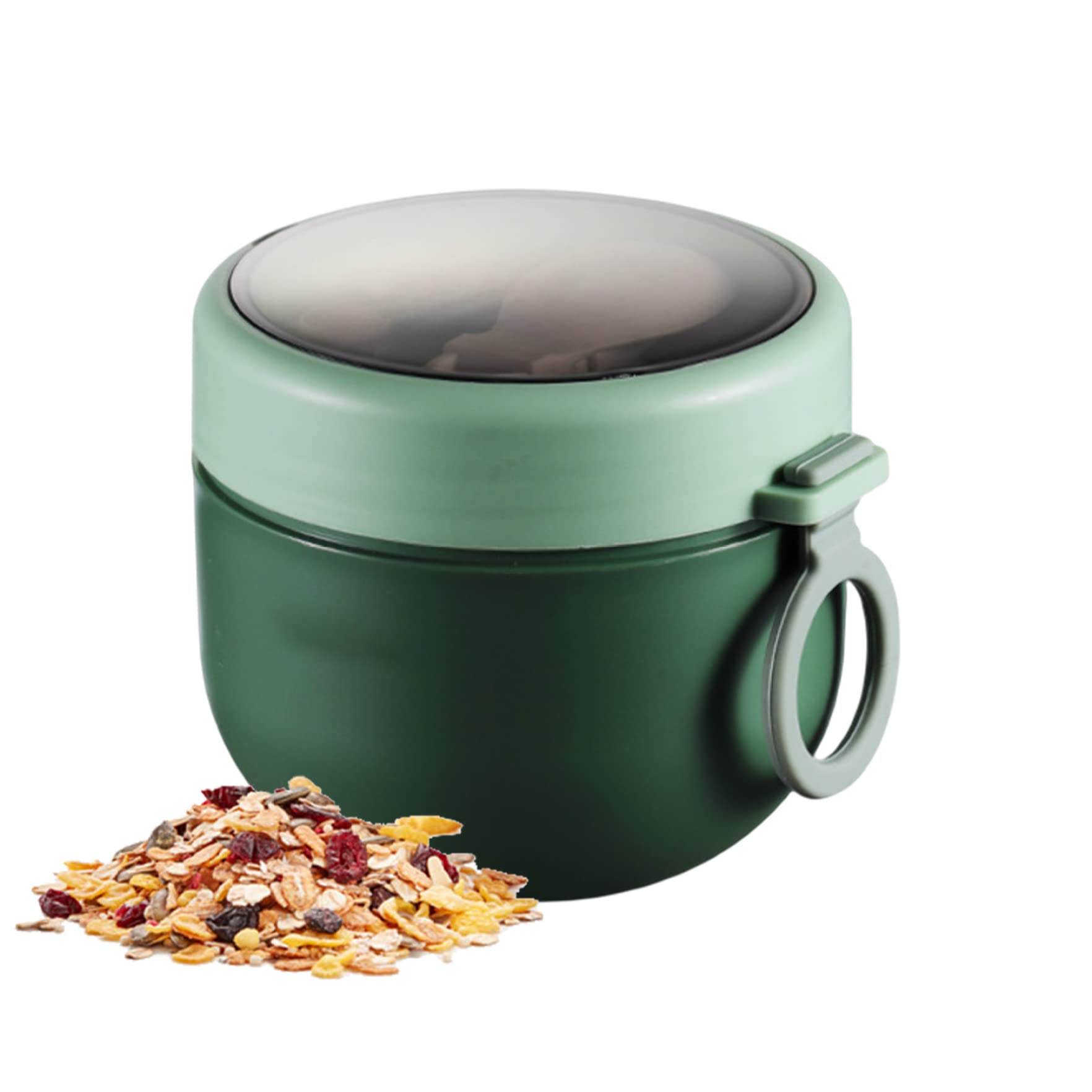 VONGLYHOO Soup Thermos Wide Mouth Insulated Food Jar Leak Proof Hot and Cold Thermos Bowl Oat Container for Kid Adult 600ml Green Oats Containers Overnight Oats Jars Soup Bowl