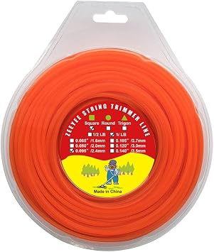 .095 Inches by 220 Feet Square Replacement Trimmer Line 1LB | Commercial Grade Grass Trimmer Line Spool