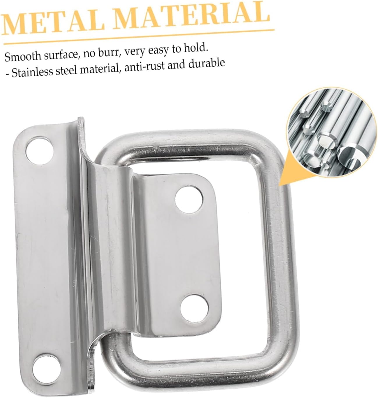 jojofuny Foldable Tool Box Pull Handle, Stainless Steel Ring Grip