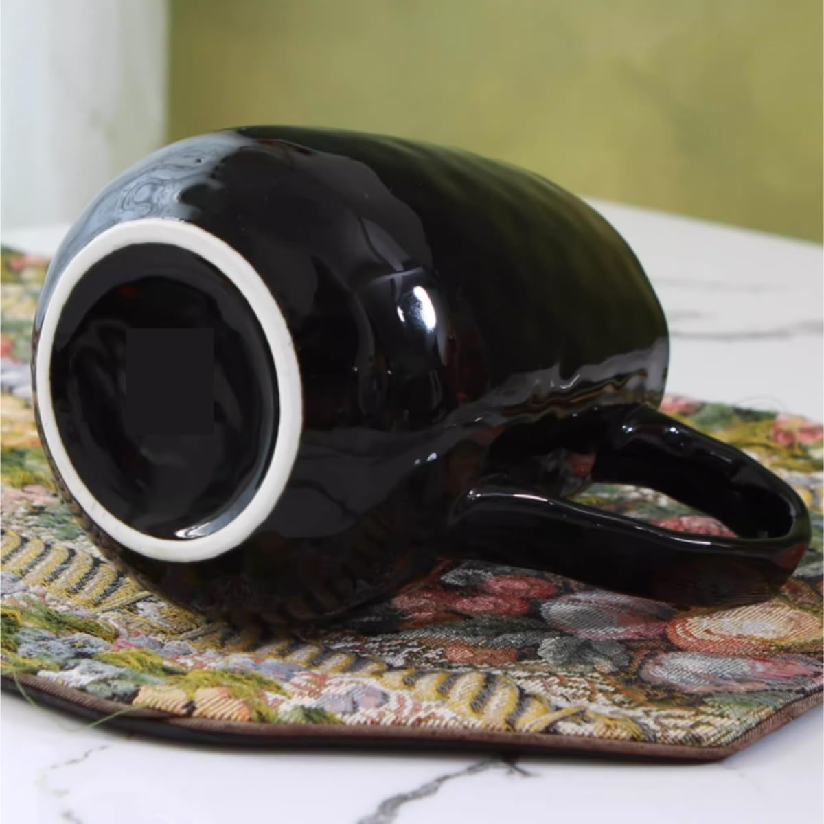 Sauciere Soßenkanne Europäisches Handwerk, Farbig Glasierter Keramik-Kaltwasserkessel, Großer Milchkrug, Safteimer, Sauciere Saucen Behälter
