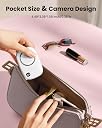 Gaiatop Portable Hand Fan with Makeup Mirror, Cute Camera Design, 3 Speed USB Rechargeable Mini Fan with LED Display, Multifunctional Neck Fan for Camping Travel Outdoor (Withe) gallery image