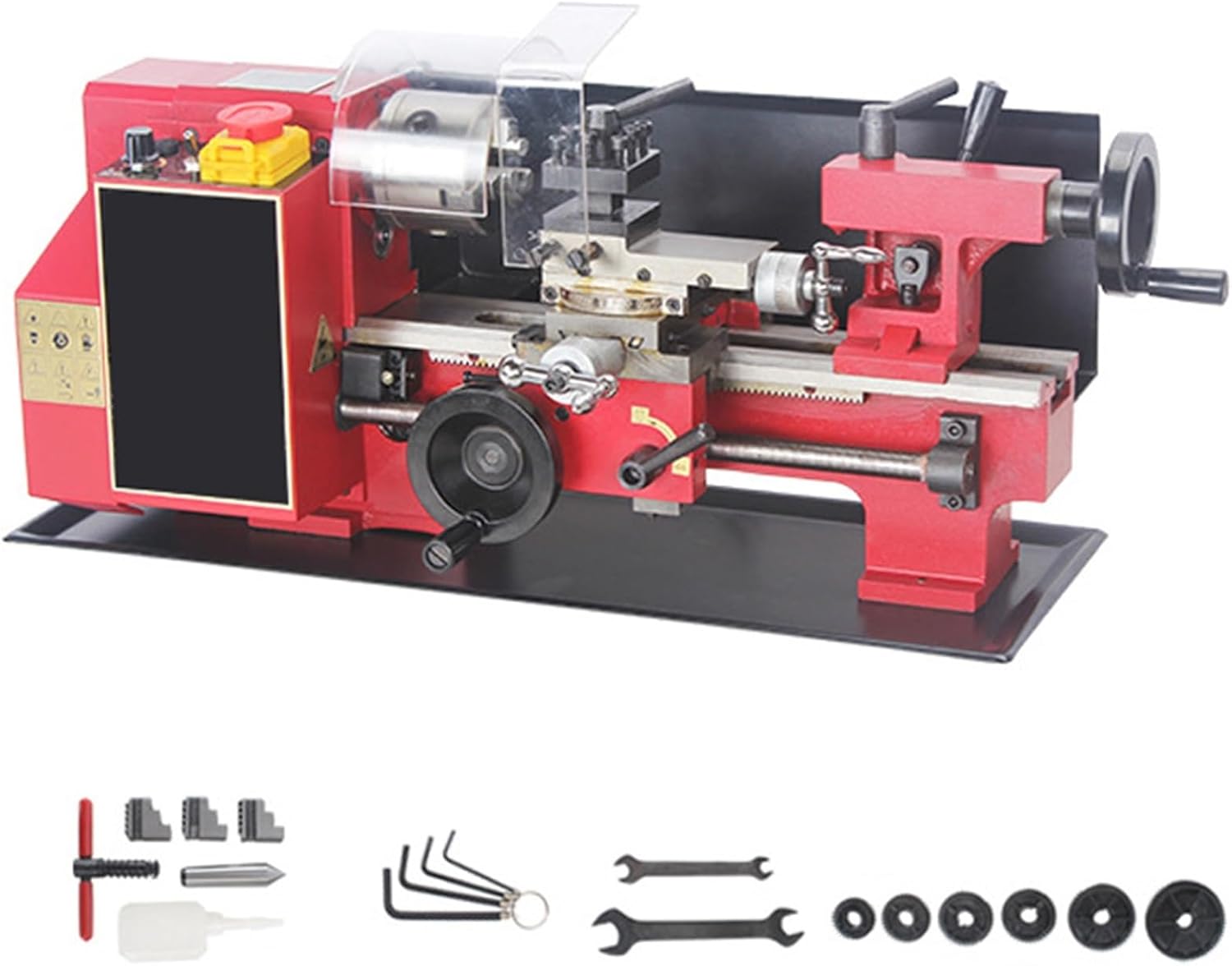 C2-200 Mini Metal Lathe, 250W Precision Mini Lathe, 2500RPM Variable Speed, With 80mm Three-jaw Self-centering Chuck For Various Metal Turning