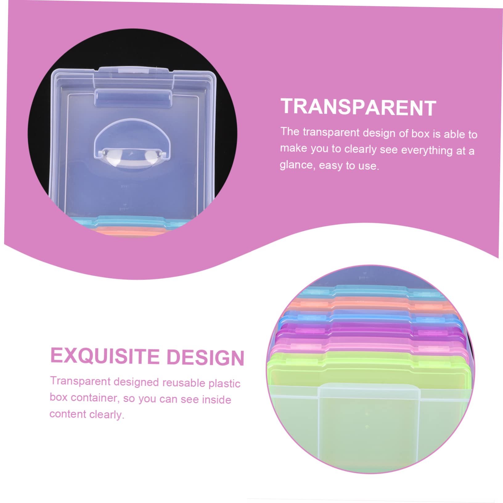 Cabilock Fotobox aus Tragbarer Fotoorganizer Kartenaufbewahrungsbox für Postkarten Fotos und Kleinteile