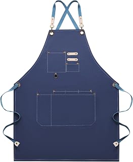 Dulabi Apron, Adjustable Chef Apron for Women and Men with Large Pockets, Cooking Kitchen Apron with Back Straps