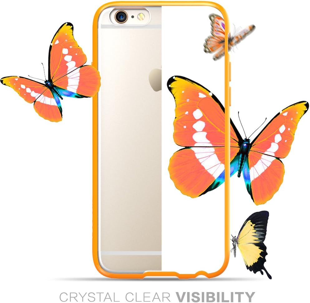 i-Blason Halo Series Case Designed for iPhone 6s Plus, [Scratch Resistant] Clear Fit iPhone 6 Plus Case 5.5 Inch Hybrid Bumper Cover (Clear/Orange)