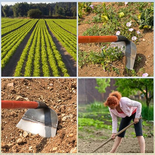 Auiepet Heavy-Duty Steel Farm Gardening Weeding Hoe Head, 2024 New Replacement Handheld Grub Hoe Garden, Garden Hoe for Weeding, Hoe Garden Tool for Garden, Farm and Backyard (31.8cm / 12.51in)
