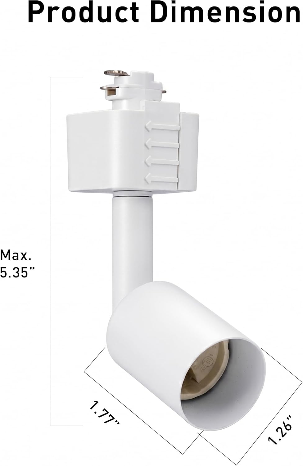 CLOUDY BAY [6 Pack] H Type Track Lighting Heads to Gu10 Base Socket Light Direction Adjustable,White