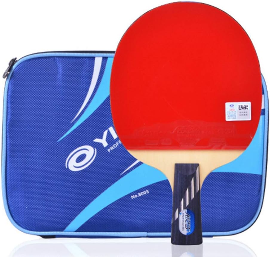Professional Table Tennis Bat 5 Layers of Wood 2 Layers of Carbon Fiber Ping Pong Bat Suitable for Intermediate and Advanced/As Shown/Long Handle