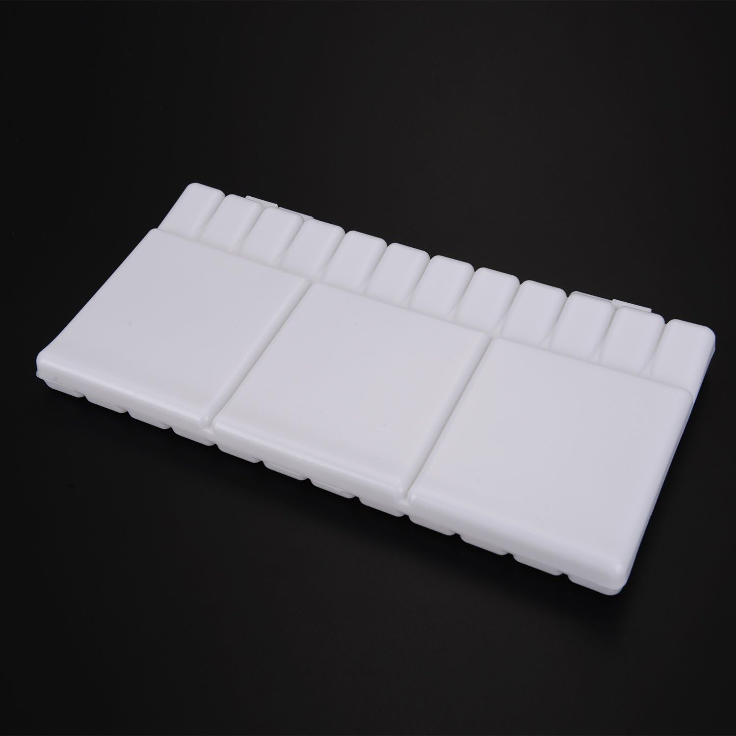 Shappy Watercolor Palette Folding Paint Tray Plastic Painting Pallet with 33 Compartments, Thumbhole and Brush Holders, White