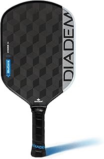 Diadem Edge BluCore ハイブリッドピックルボールパドル | 究極のバランスパドル プレミアム18Kカーボンファイバーフェイス 爆発的なスピン PowerSyncテクノロジー 14mm & 16mmオプション USAPA承認