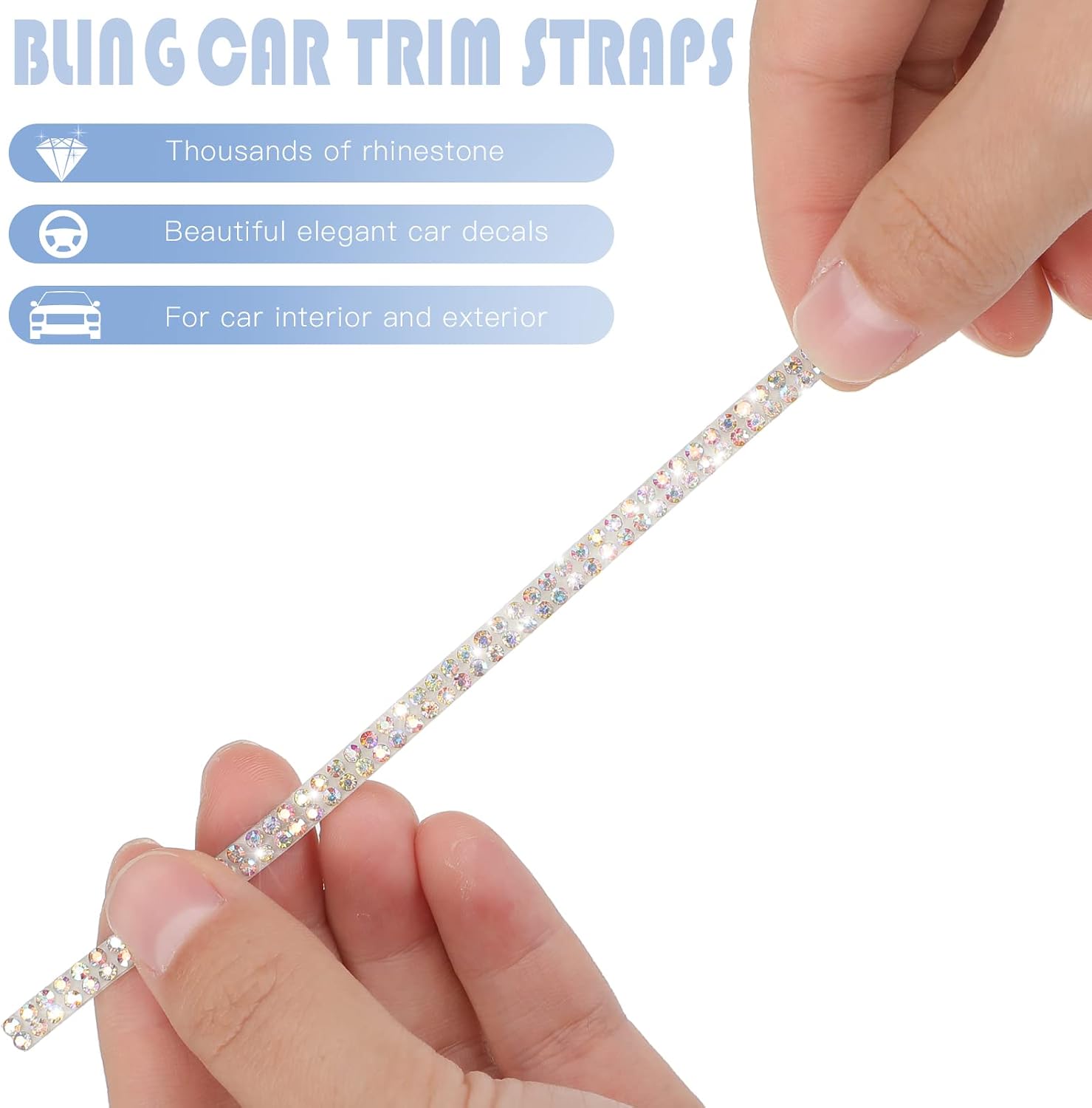 Kingdder 16.4ft Car Trim Bling Decor Self Adhesive Car Accessories AB Color image 3