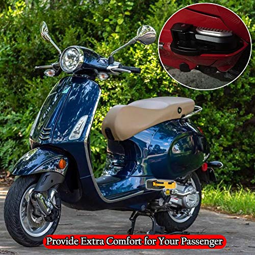 Motorcycle Rear Passenger Extension Foot Pad Footpegs Foldable Pedals Rests Footrest for Vespa Primavera 125 150 Sprint 125 150 2017 2018 2019 2020 2021 2022 (Black) by TAZGANTAX - Image 8
