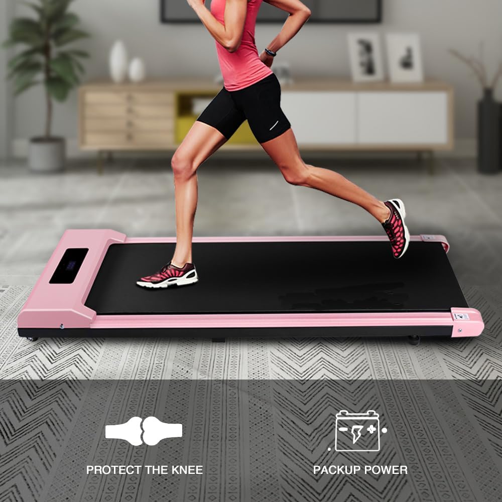 Walking Pad Treadmill Under Desk, 6.2MPH Portable Treadmill for Office  Home, Ultra Quiet with Remote Control, 2.5HP Running Machine, 300 LBS Capacity