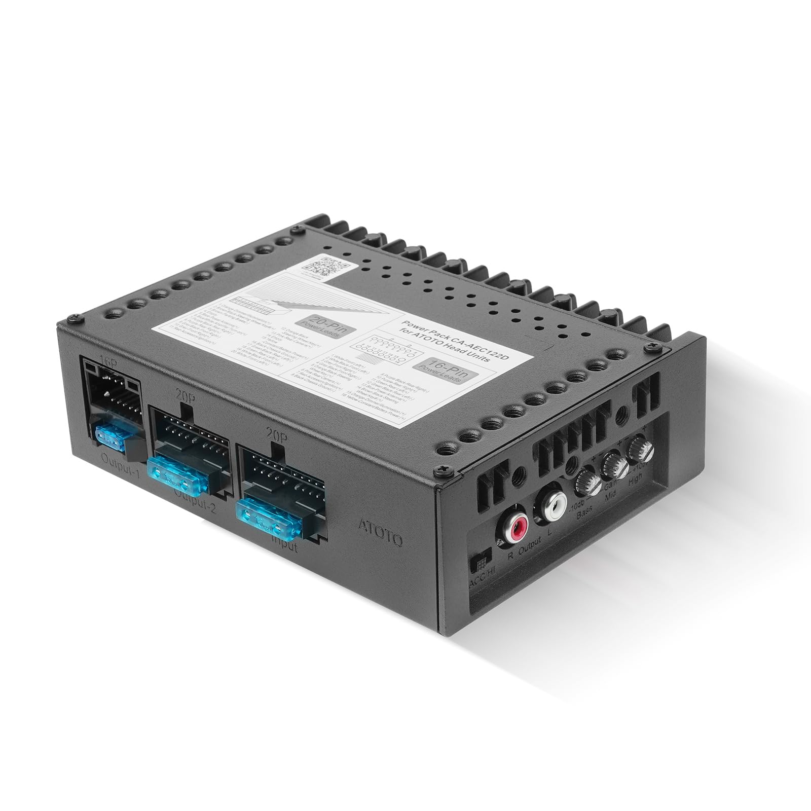 ATOTO CA-AEC122D Amplificateur Voiture Classe D TI TPA3221, 4 Canaux, Supporte Entrée 7V-30V, 2/4 Ohm Stable, 108dB SNR, Uniquement pour Autoradios ATOTO Sélectionnés