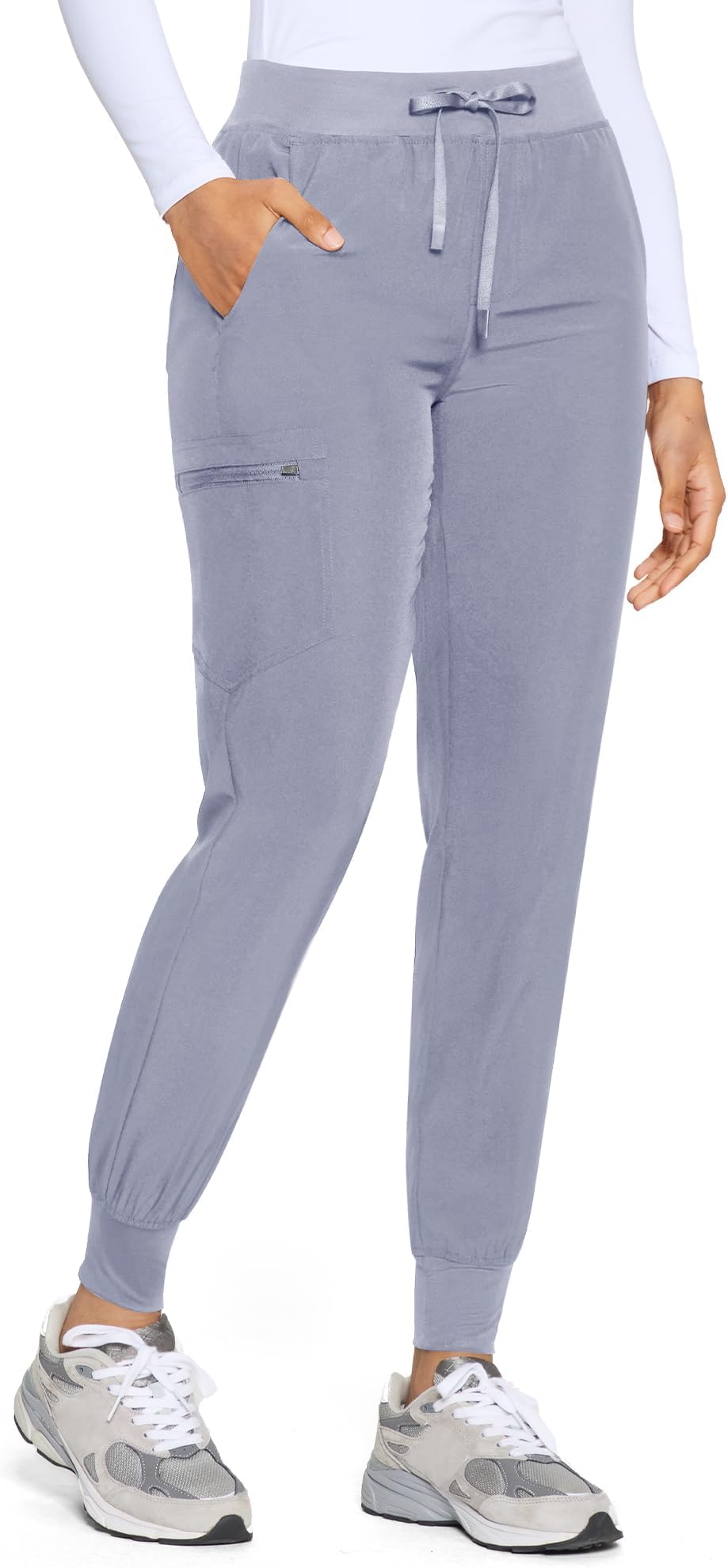 COZYFIT Womens Scrub Pants - Soft Stretch Yoga Style with 5 Pockets, Slim Fit Jogger Scrubs Pants for Women