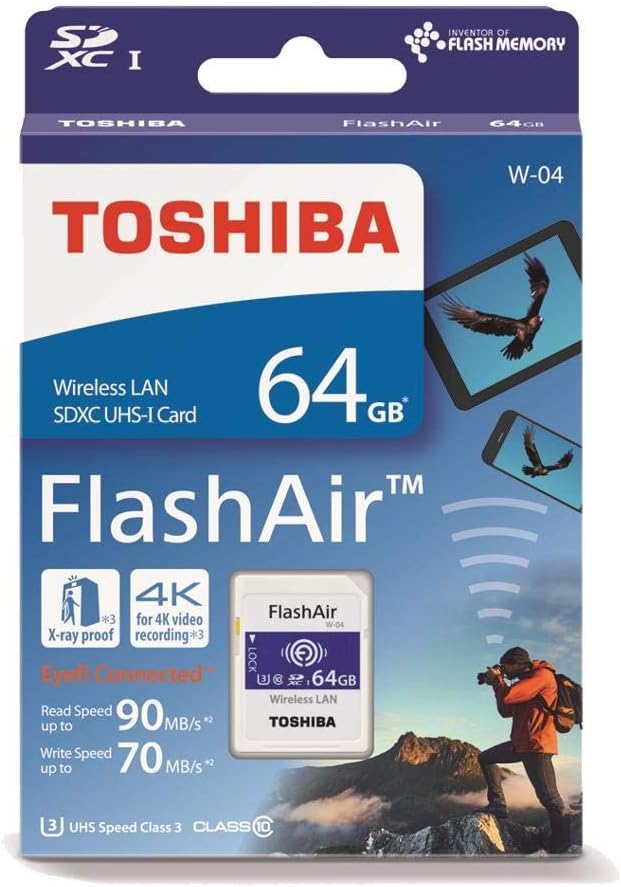 Toshiba FlashAir W-04 64 GB SDXC Class 10 Memory Card