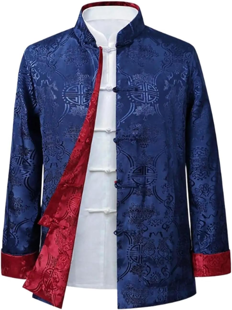 Mens Reversible Kung Fu Shirt Jacket Spring Autumn Traditional Top