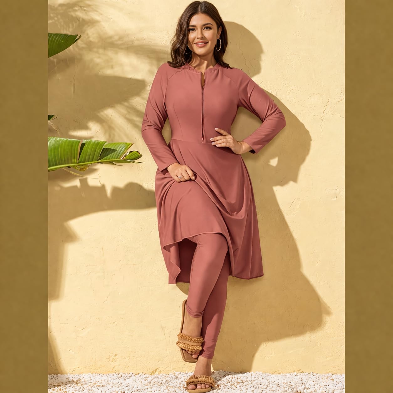 NAJMA,Burkini,Burkini Femme avec Hijab – Maillot de Bain Modeste 3 Pièces – Grossesse, Allaitement & Standard