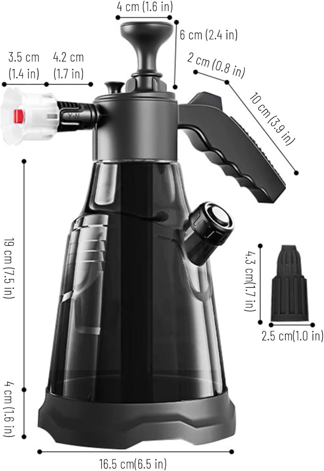 Foamer Sprayer Foam Sprayer, 2.3L Thick Plastic Car Wash with 2 Nozzles Foaming Spray Bottle for Car, Garden, Home, Hotel Cleaning, Grey