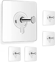 SHALVI Self Adhesive Screw Wall Hooks | Heavy Duty Removable Hanging Hook | Sticky Hooks for Hanging Photo Frame, Waterproof Transparent Adhesive Hooks for Kitchen, Bathroom (5)