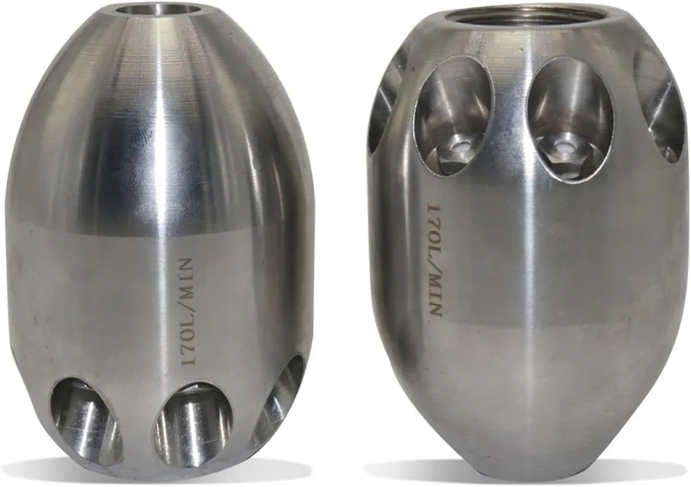 2pcs High Pressure 9-Hole Water Mouse Nozzle 201 Stainless Steel 1 Front 8 Rear Jet for Cement Mixer Truck & Industrial Cleaning Nozzles