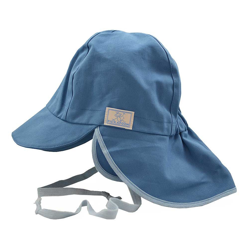 PICKAPOOH Baby/Kinder Sonnenhut/Sonnenmütze Tom mit UV-Schutz aus Reiner Bio-Baumwolle, Jeans Gr. 48 Fashion