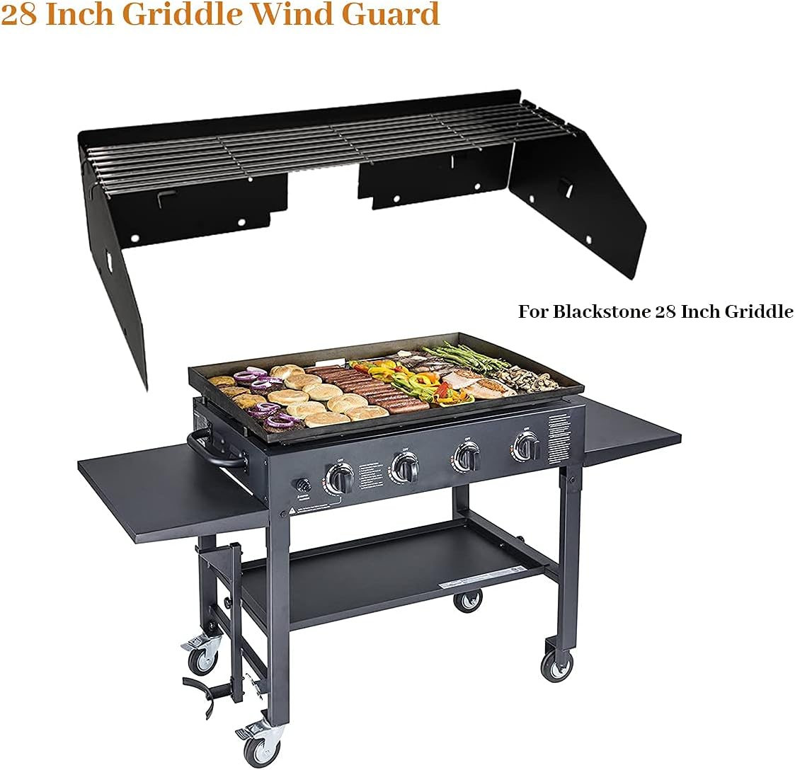 AJinTeby 28" Griddle Wind Screen Wind Guards for Blackstone 28" Griddle and Stainless Steel Grill Warming Rack for Blackstone Flat Top Gas Grill Griddle : Patio, Lawn & Garden