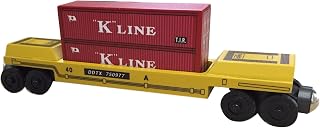 Kline Doublestack Wooden Toy Train Compatible - Modeled After Real Trains - Handcrafted in USA Since 1996 - Magnetic - 6 Inches Long