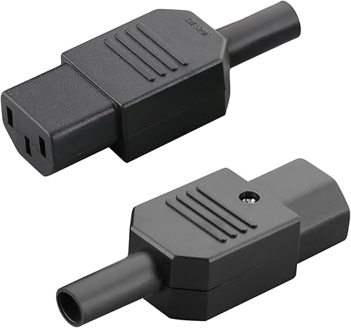 Miniatura 1 de Fielect C14 Adaptador de enchufe de alimentación Conector de alimentación CA Enchufe de alimentación AC110-250V 10A 3 pines Terminales Adaptador en