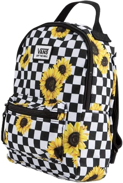 black and white checkered vans with sunflowers