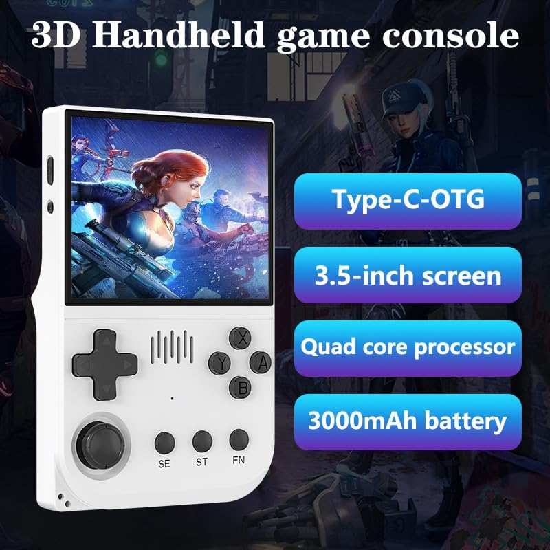 Miniatura 5 de R36VX - Consola de juegos de mano retro, con 128G incorporados, más de 40000 juegos, 3000 mAh recargable, compatible con más de 20 simuladores,