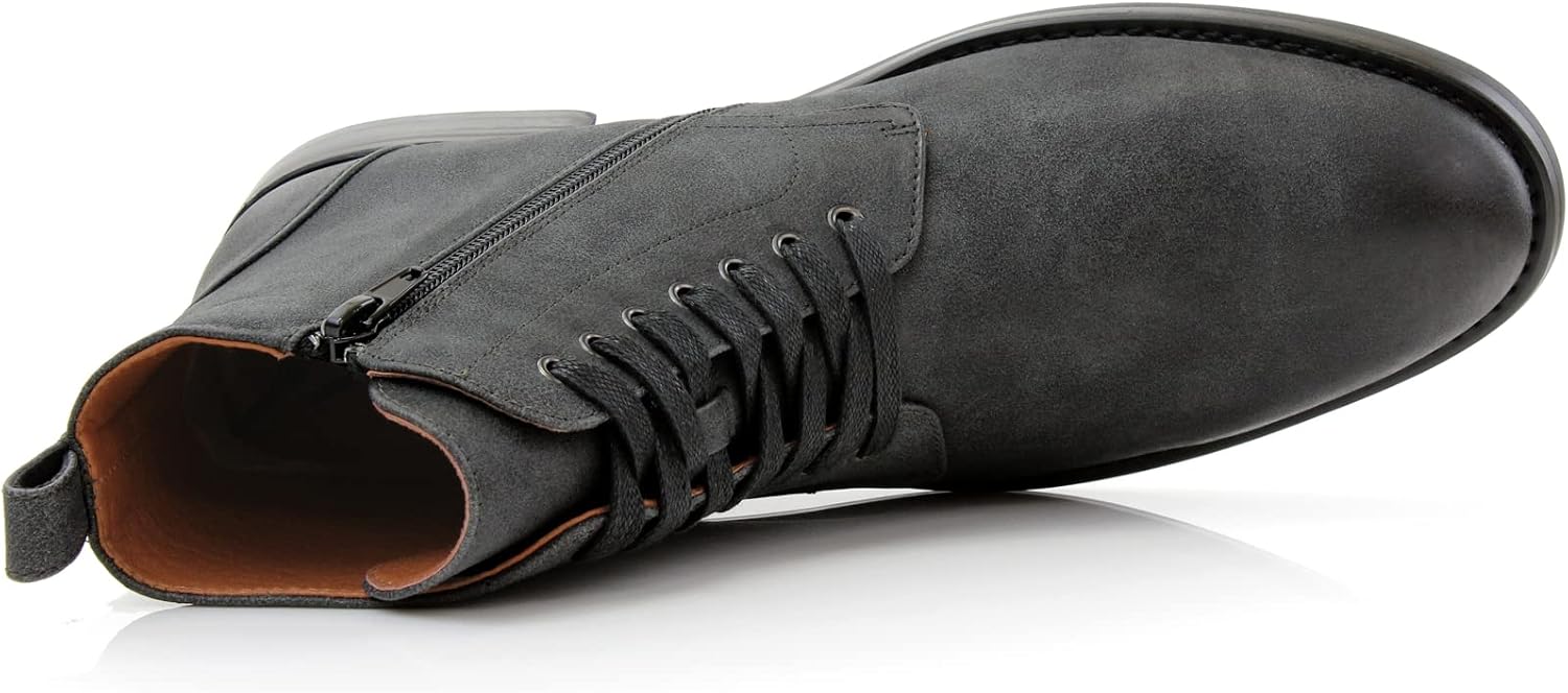 Polar Fox Men's Ankle Dress Boots | Lace-up Casual Fashion Boot Collection | Cap Toe & Plain Toe Styles |