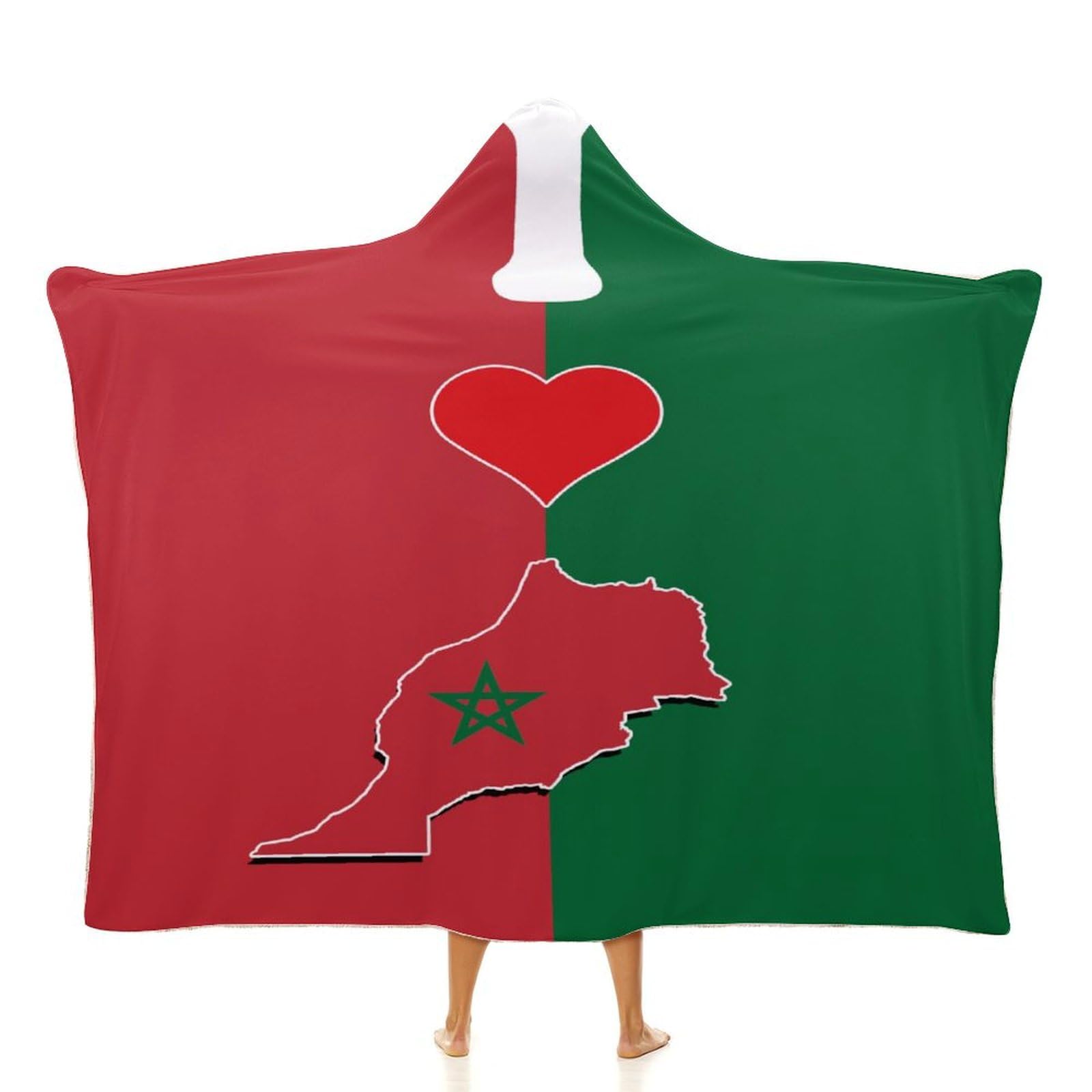 Couverture à capuche Maroc plaid imprimé lit maison et voyage taille 127 x 152 cm pour enfant