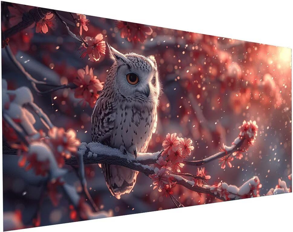 Diamond painting hibou grand format 80x160 cm pour kit complet broderie