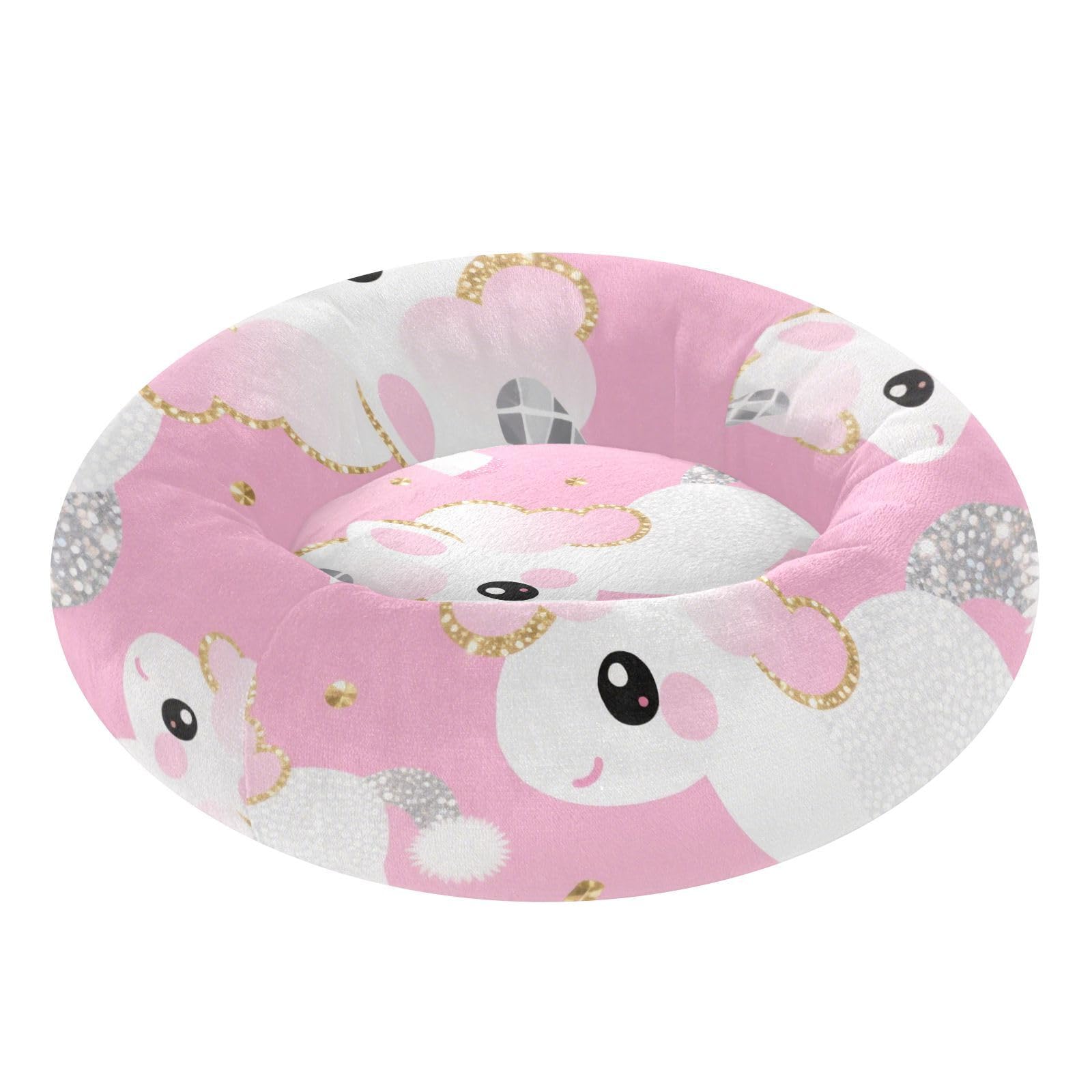 Lit pour chien licornes roses apaisant - Coussin anti-stress animaux taille XS mignon