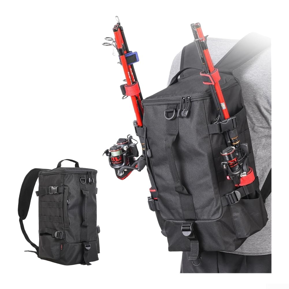 Mochila de pesca para trucha con compartimentos múltiples para viaje