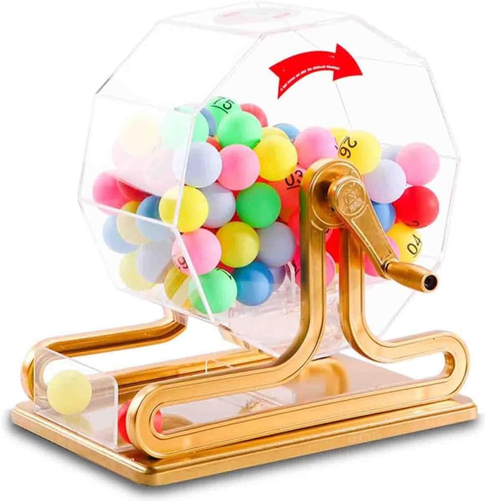 Bingo Cage Manual Lottery Machine with 100 Colored Balls, for Entertainment Venues and Other Activities That Require Lottery
