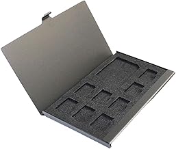 PCTC Aluminum Memory Card Case Storage Box for SD Micro SD MMC TF Card Holder Case Hold (9 Slots)