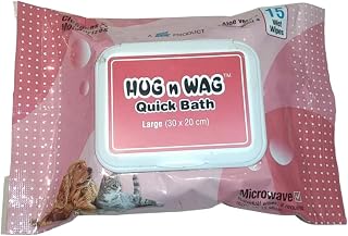 Hug n Wag Quick Bath Towels Pet Cleansing (Wipes 10) - Pack of 2 Price In India