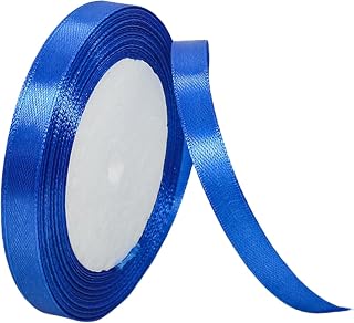 Satinband, 10 mm, königsblau, 22 m, Stoff-Haarschnur für Handwerk, Blumensträuße, Geschenkverpackungen, Hochzeit, Schleifenherstellung und Valentinstag, Weihnachtsdekoration (Königsblau, 1 cm)