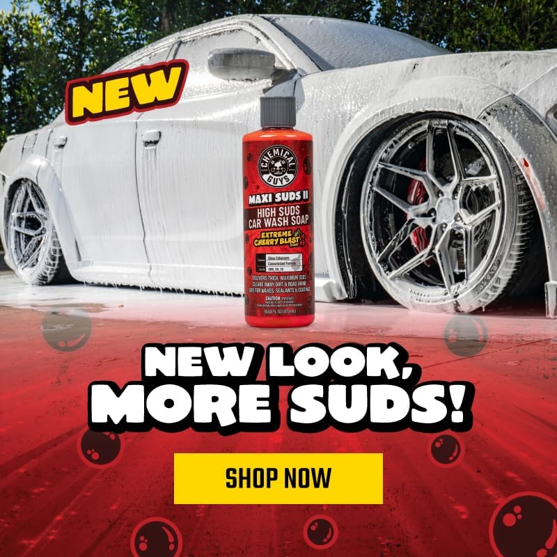 Chemical Guys Maxi Suds II Foaming Car Wash Soap – High Foam Car Wash Soap, Cherry Scent Shampoo and Gloss Booster for Foam Cannons, Guns or Buckets – Gentle, Safe for Trucks, SUVs, and RVs, 64 oz — view 7