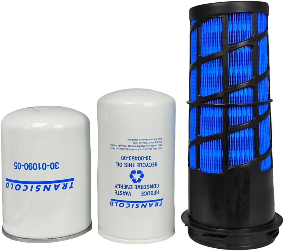 XYZIL Oil Change Air Fuel Oil Filter Kit 30-00471-20 30-01090-05 30-00463-00 Compatible with Carrier Reefer 7300 7500 Air Filter Fuel Filter Oil Filter Set